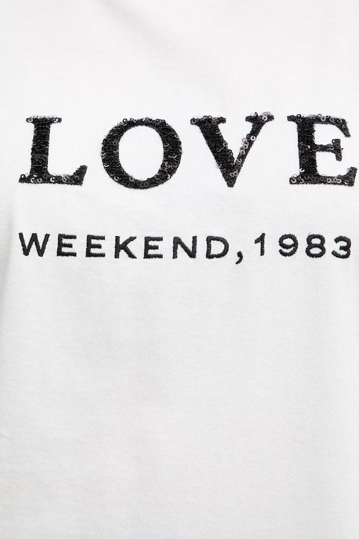 Памучна тениска Weekend Max Mara AGILE 2615971061600 бял