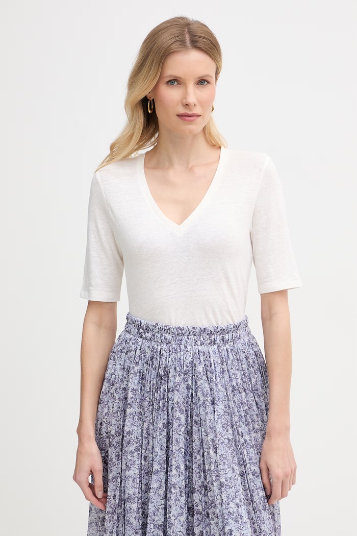 Weekend Max Mara tričko dámské bavlněné OPZIONE béžová 2615941042600