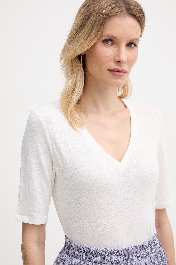 Weekend Max Mara tričko dámské bavlněné OPZIONE béžová 2615941042600