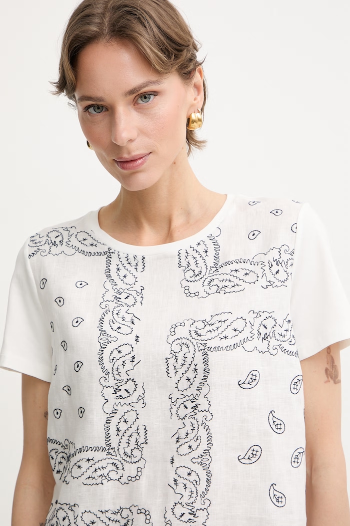 Weekend Max Mara tričko dámské bavlněné GENIO bílá 2615941072600