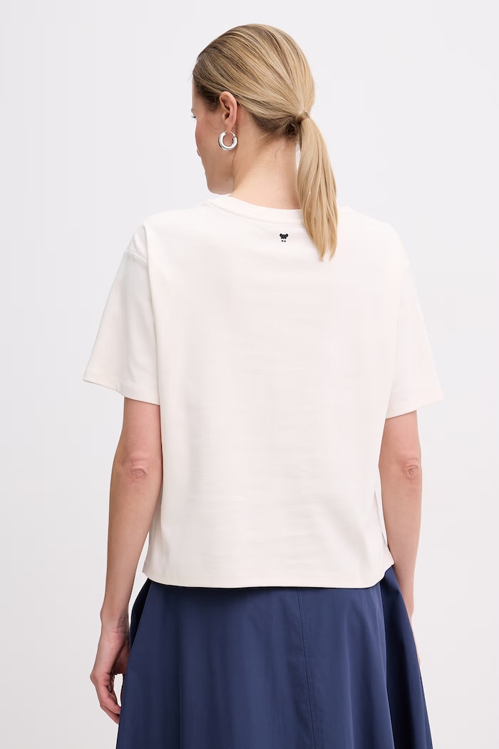 Oblečenie Bavlnené tričko Weekend Max Mara SABATO 2615941112600 béžová