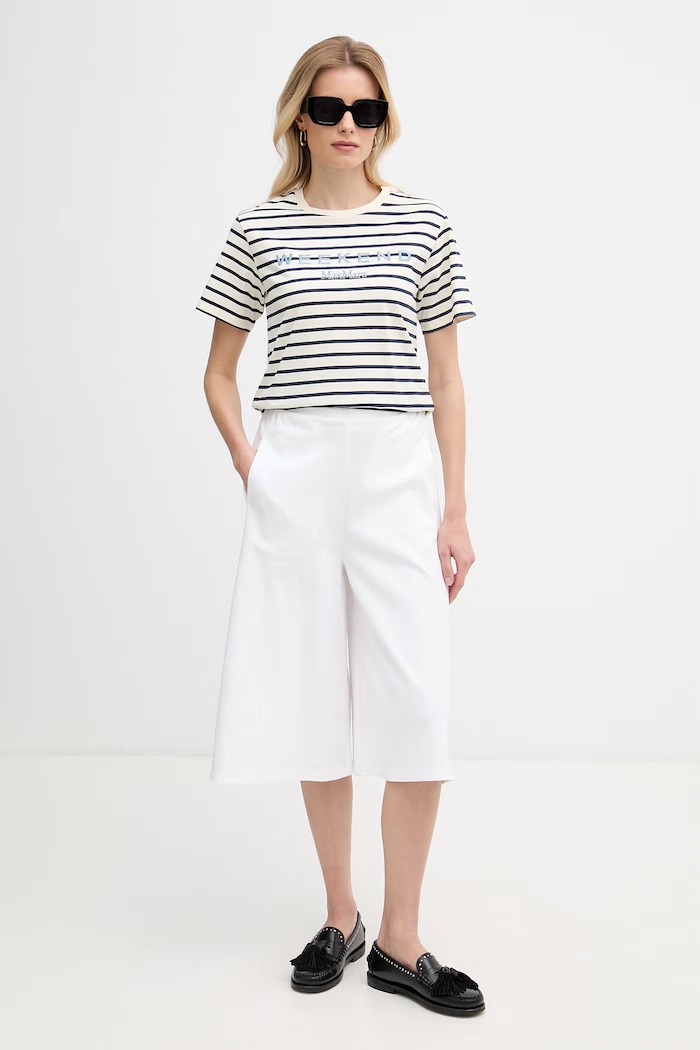 Bavlněné tričko Weekend Max Mara BORA 2615971042600 béžová SS26