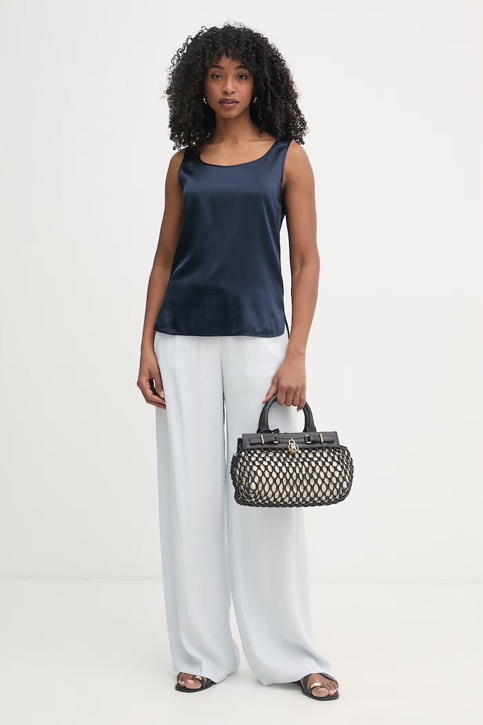 MM by Max Mara top pentru femei, din mătase PAN 2616161017600 bleumarin SS26