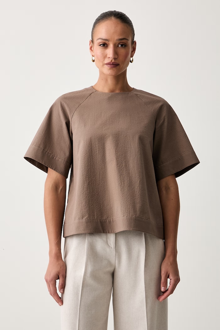 MM by Max Mara bluzka damska bawełniana RIDENTE brązowy 2616191018600