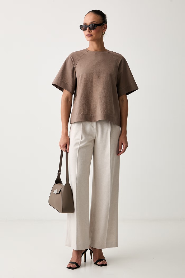 MM by Max Mara bluzka damska bawełniana RIDENTE 2616191018600 brązowy SS26
