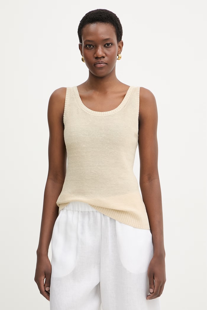 MM by Max Mara top dámsky ľanový BRAVA béžová 2616361038600