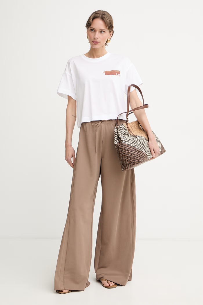 MM by Max Mara T-shirt damski bawełniany FUNALE 2616941048600 biały SS26