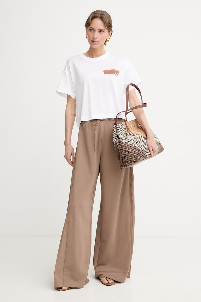 MM by Max Mara T-shirt damski bawełniany FUNALE 2616941048600 biały SS26