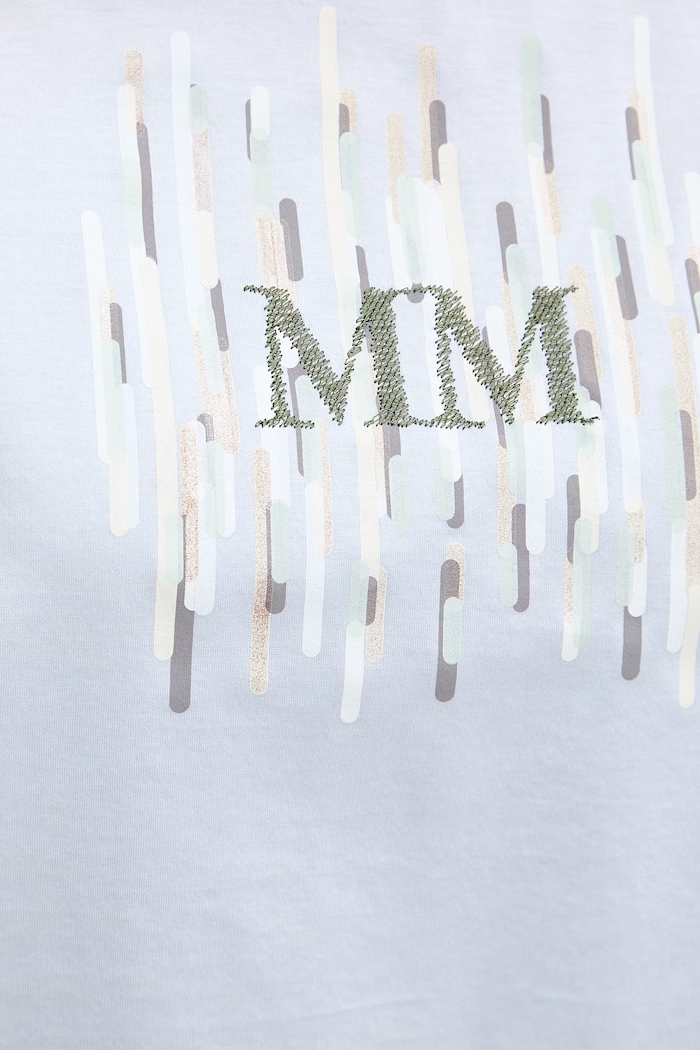 MM by Max Mara T-shirt damski bawełniany FUNALE 2616941048600 niebieski