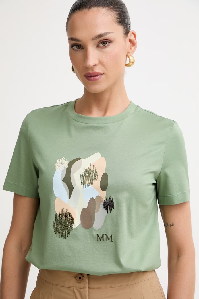 MM by Max Mara tricou pentru femei, din bumbac LICENZA verde 2616941108600
