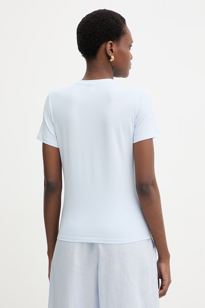 Îmbrăcăminte MM by Max Mara tricou basic pentru femei din bumbac cu elastan MULINO 2616971018600 albastru