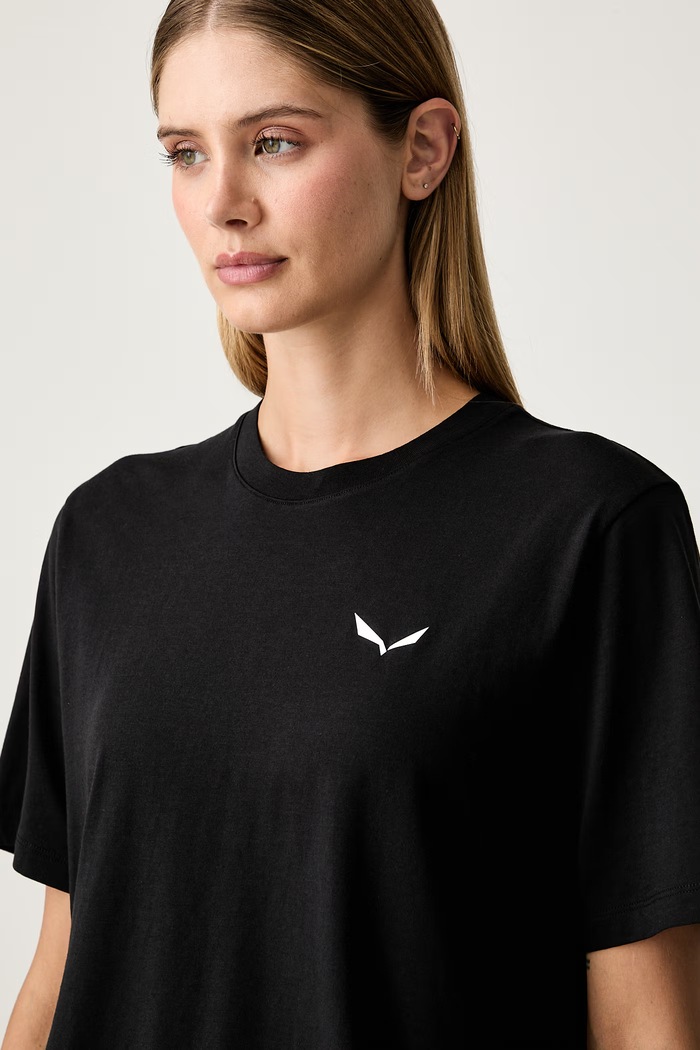 T-shirt sportowy damski z bawełną EAGLE LOOSE Salewa 00.0000029319 czarny