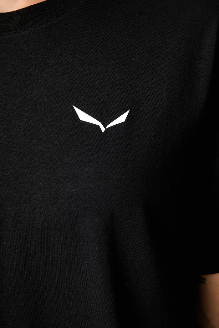 T-shirt sportowy damski z bawełną EAGLE LOOSE Salewa czarny 00.0000029319