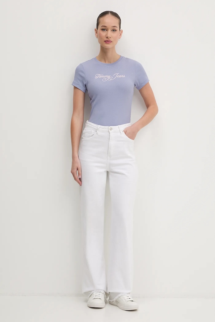 Tommy Jeans tricou DW0DW21838 albastru SS26