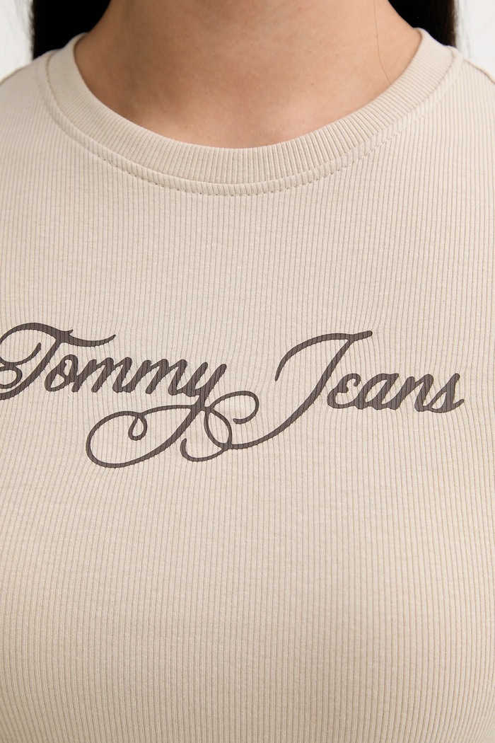 Tommy Jeans tricou DW0DW21838 bej