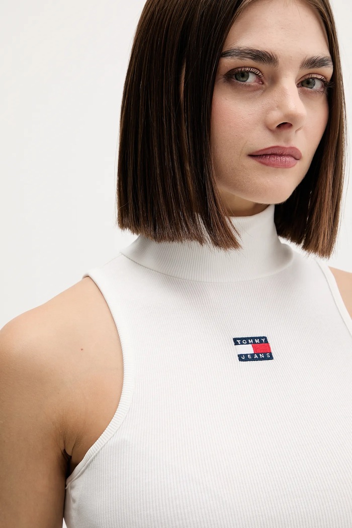 Top Tommy Jeans béžová DW0DW21840