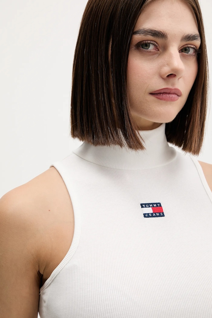 Top Tommy Jeans béžová DW0DW21840