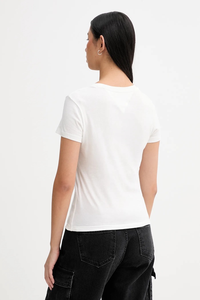 Oblečenie Bavlnené tričko Tommy Jeans DW0DW21841 béžová