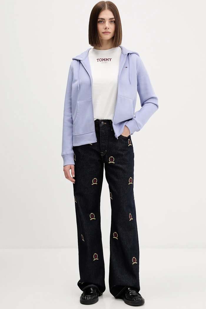 Bavlněné tričko Tommy Jeans DW0DW21842 bílá SS26