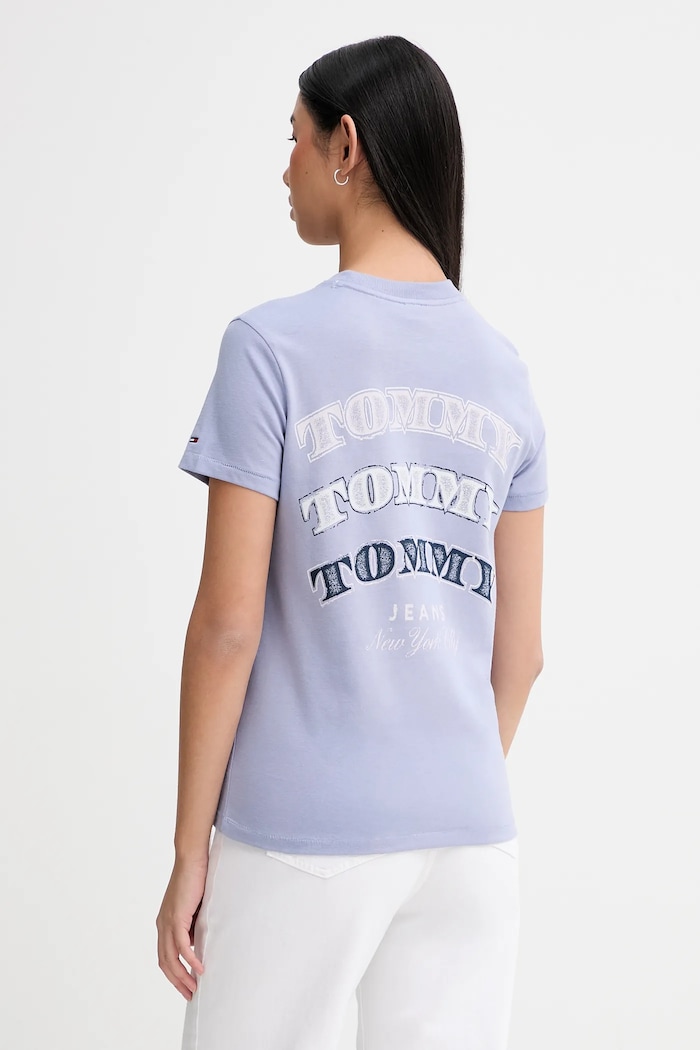 Oblečenie Bavlnené tričko Tommy Jeans DW0DW22516 fialová
