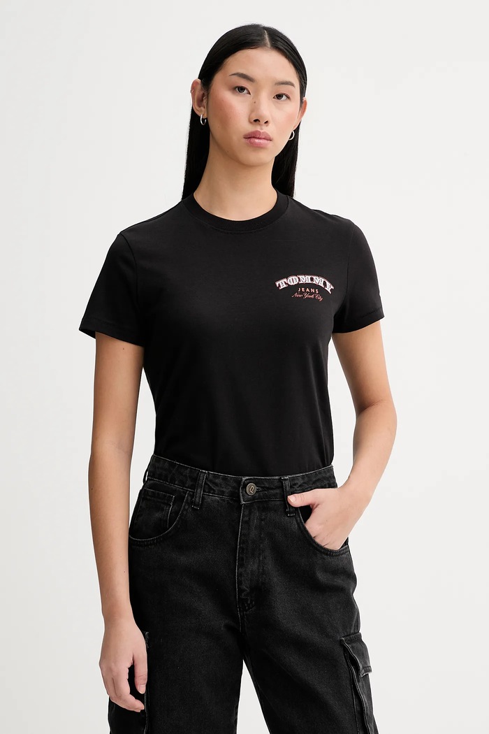 Tommy Jeans tricou din bumbac print negru DW0DW22516