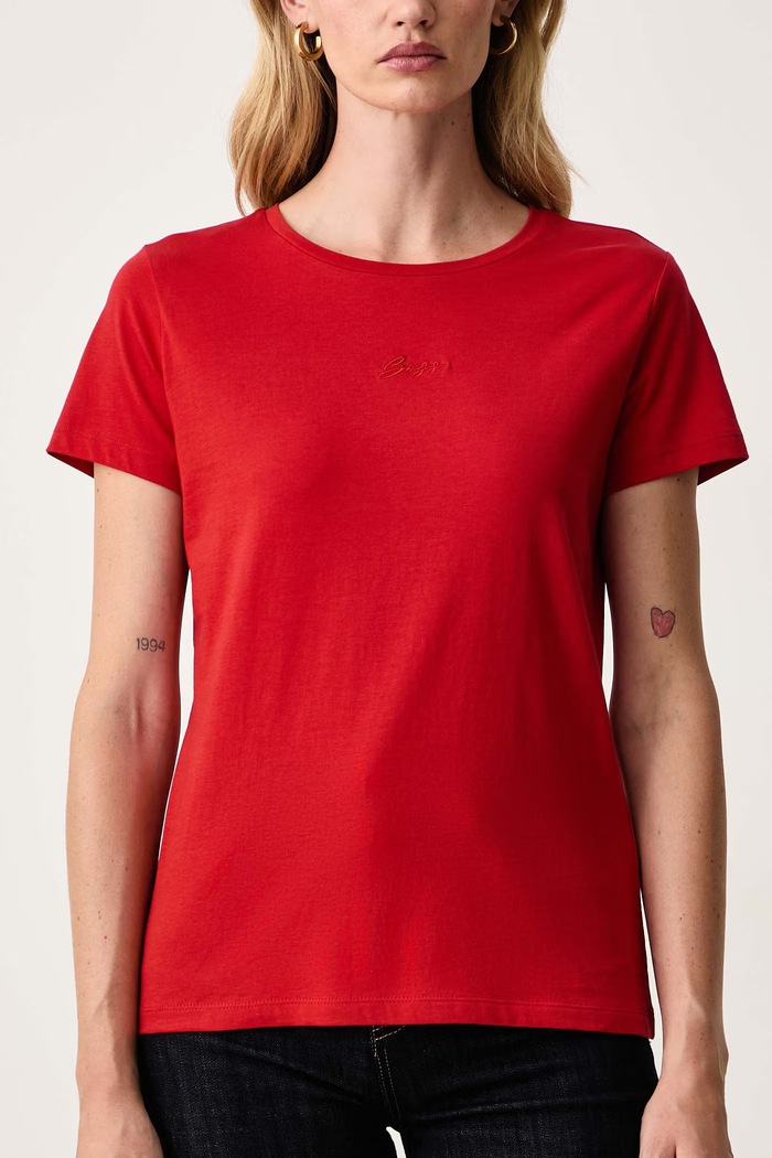 T-shirt damski bawełniany C Elove embro BOSS Orange 50554696 czerwony