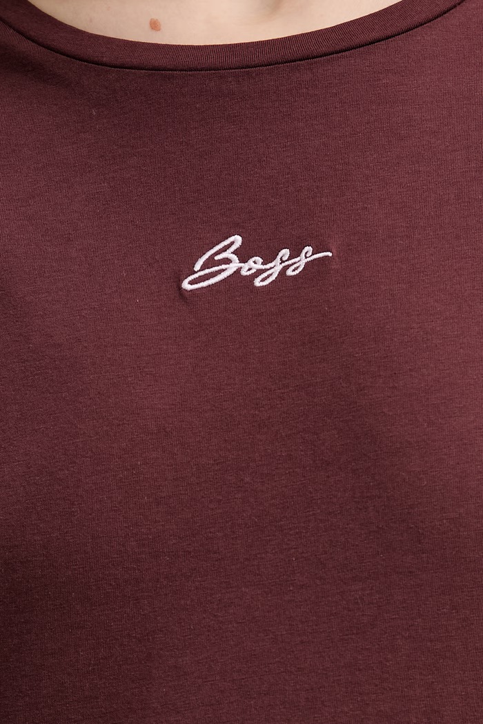 BOSS Orange tricou pentru femei din bumbac C Elove embro 50554696 maro