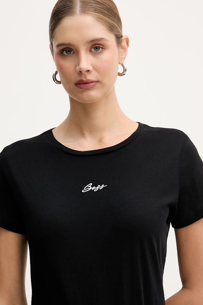 BOSS Orange tricou pentru femei din bumbac C Elove embro negru 50554696