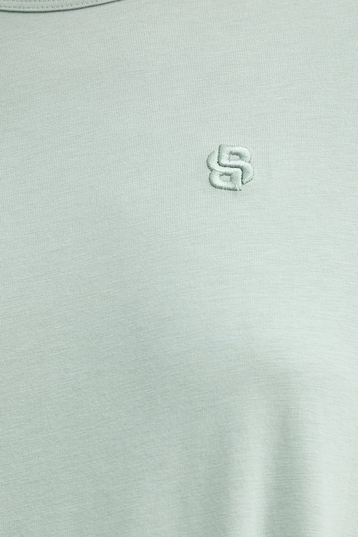 BOSS t-shirt z domieszką jedwabiu Eventsa9 50555071 zielony