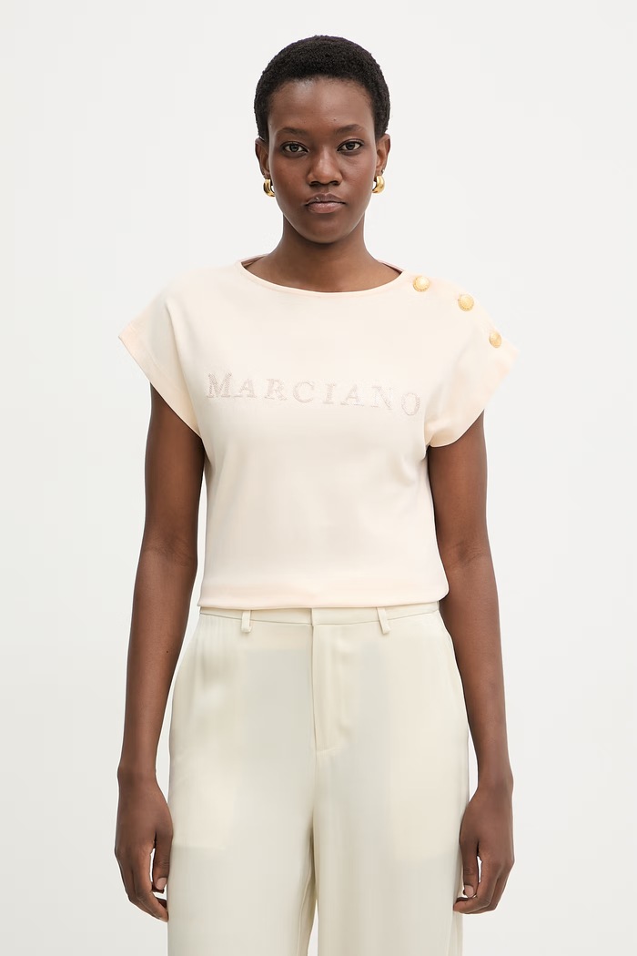 Marciano by Guess тениска дамска памук LYRIS бежов G6GI04.K3505