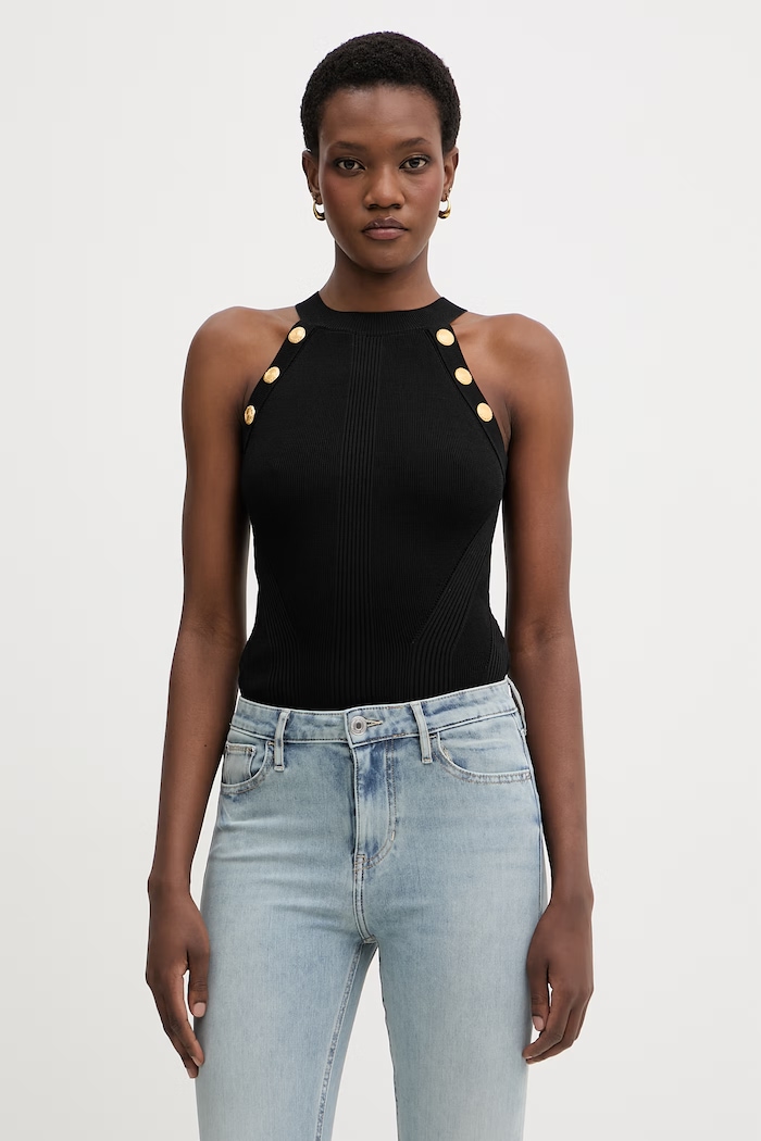 Marciano by Guess top dámsky s viskózou LOLI čierna G6GR10.Z0625