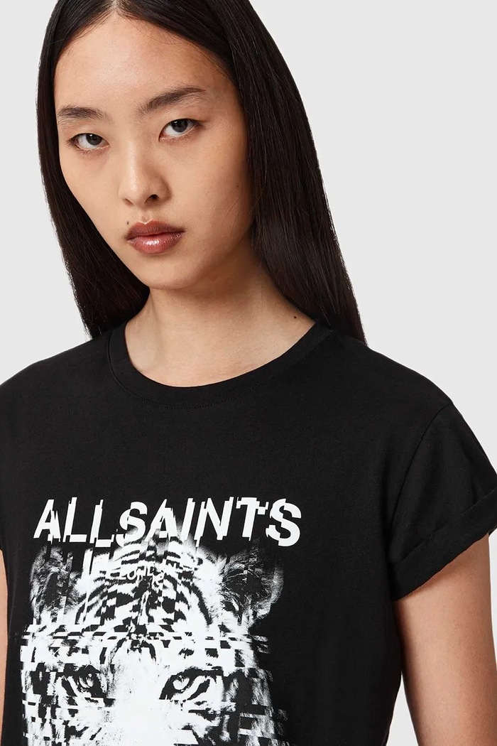AllSaints t-shirt bawełniany czarny W106JD