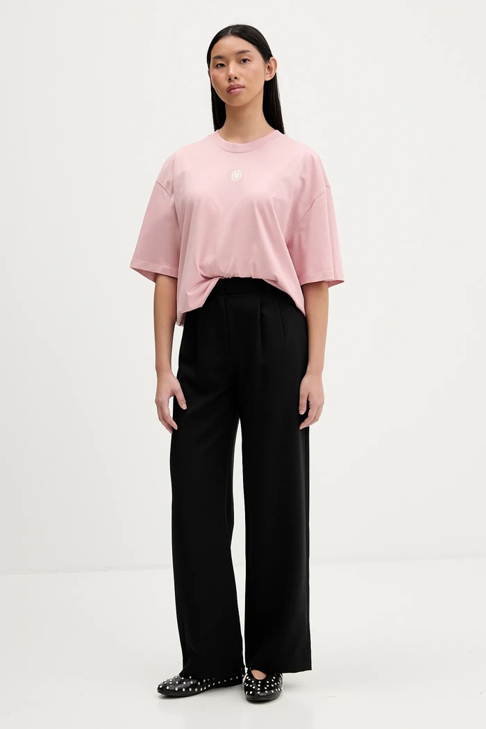 Bavlnené tričko Hugo Blue Oversized_Tee_B_8 50554005 ružová SS26
