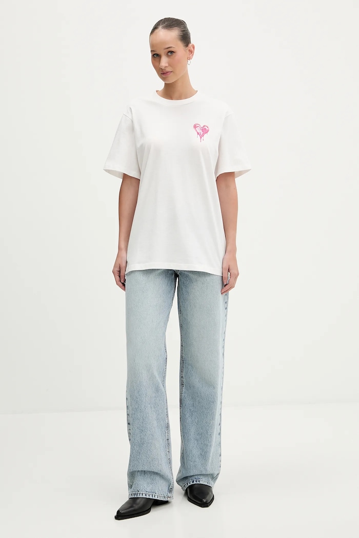 Βαμβακερό μπλουζάκι Hugo Blue Vintage_Tee_B_9 50562261 μπεζ SS26