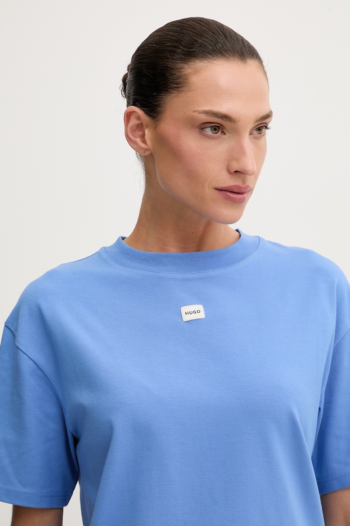HUGO T-shirt oversize da donna con modal SIGNATURE_TSHIRT blu 50556807