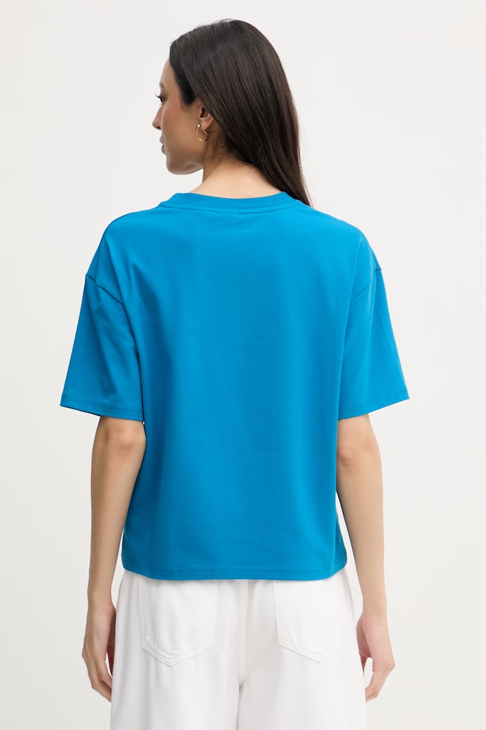 Oblečenie HUGO oversize tričko dámske s modalom SIGNATURE_TSHIRT 50556807 modrá