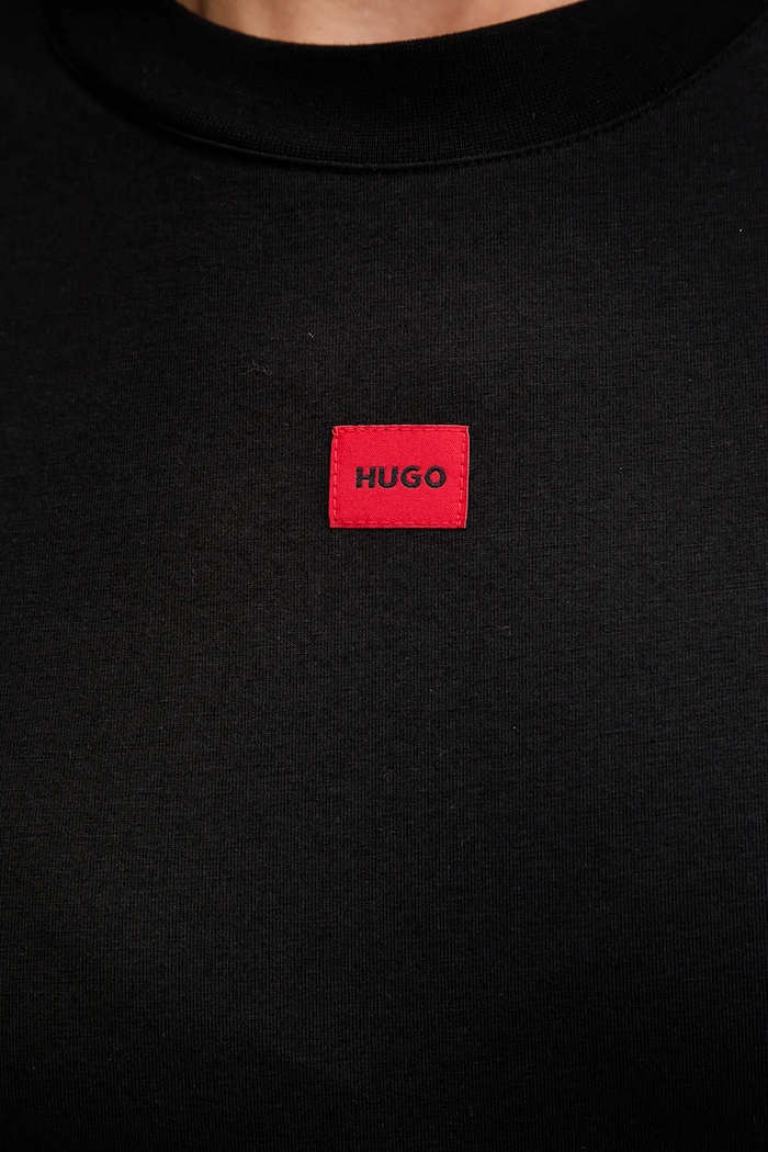 HUGO oversize tričko dámske s modalom SIGNATURE_TSHIRT 50556807 čierna