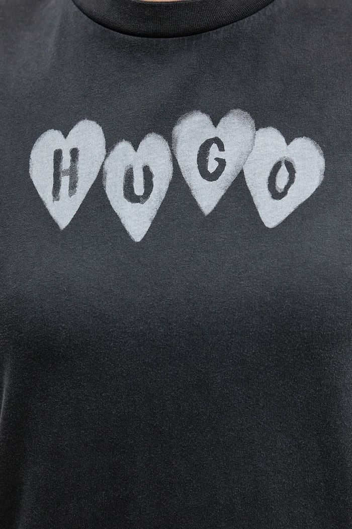 HUGO pamut póló Vintage Tee_22 50561164 szürke