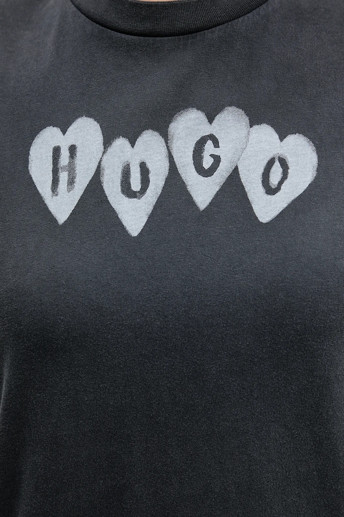 HUGO pamut póló Vintage Tee_22 50561164 szürke