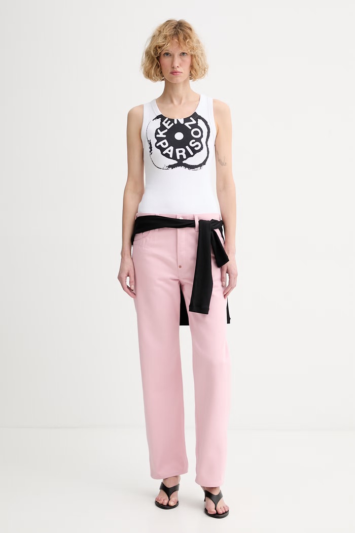 Kenzo top pentru femei, din bumbac FG52TO2004SJ alb SS26