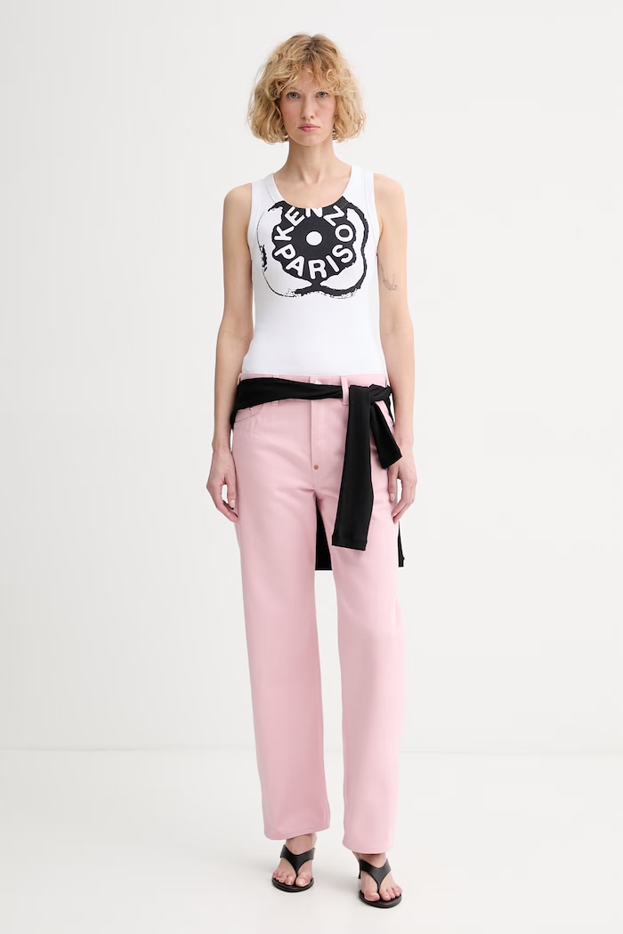 Kenzo top pentru femei, din bumbac FG52TO2004SJ alb SS26