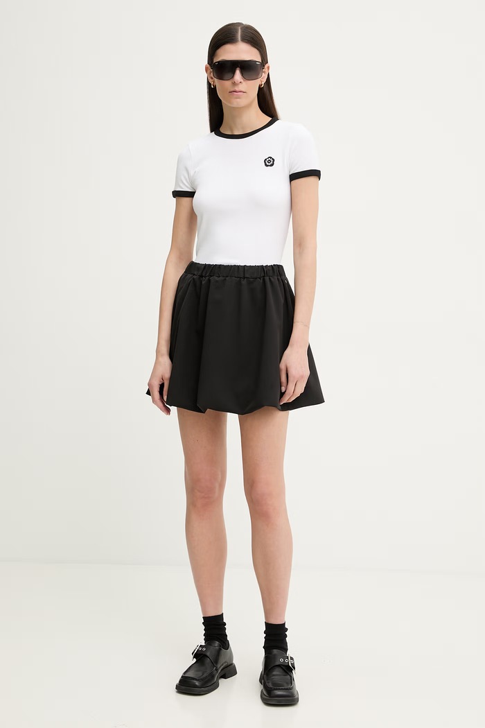 Kenzo t-shirt da donna in cotone con elastan FG52TS2174SJ bianco SS26