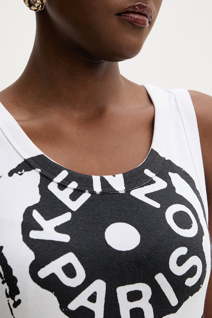 Kenzo top damski bawełniany FG52TO2004SJ. biały