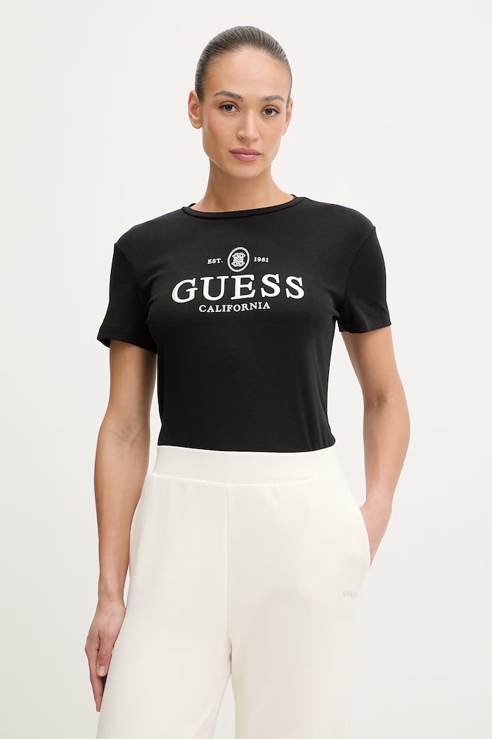 Guess tricou ARABELLA imprimeu negru V6RI06.KD741