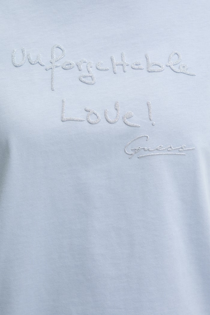 Βαμβακερό μπλουζάκι Guess SOPHIE V6RI09.I3Z14 μπλε