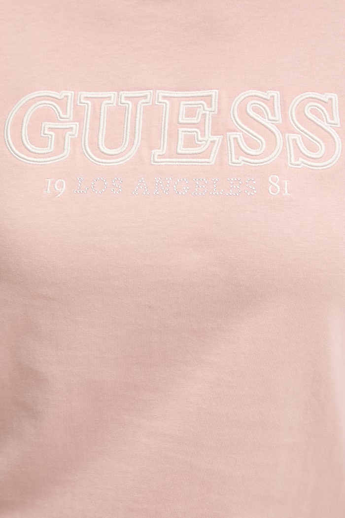 Βαμβακερό μπλουζάκι Guess KETTY V6RI10.I3Z14 ροζ