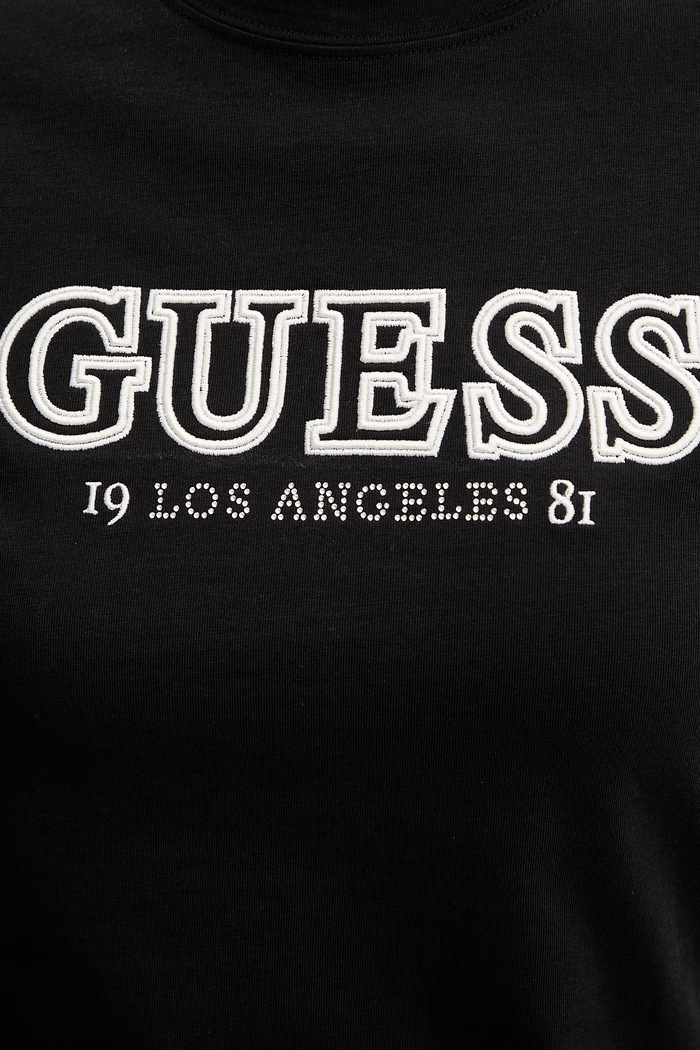 Βαμβακερό μπλουζάκι Guess KETTY V6RI10.I3Z14 μαύρο
