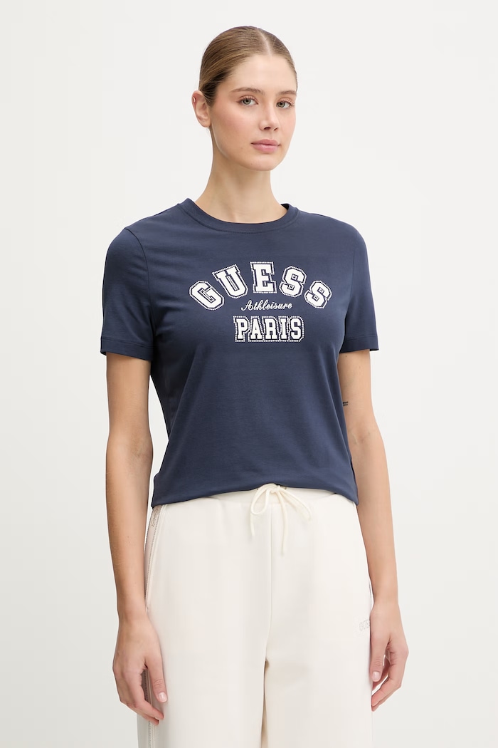 Guess t-shirt ANITA z elastanem granatowy V6RI15.J1314