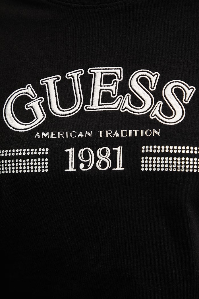 Βαμβακερό μπλουζάκι Guess ALDA V6RI16.I3Z14 μαύρο
