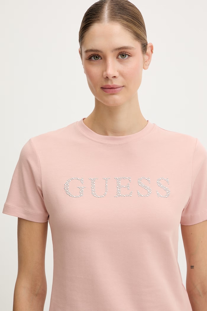 Guess din bumbac cu elastan OCTAVIA roz V6RI20.J1314